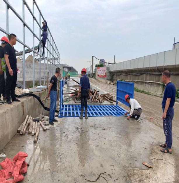 平板式洗轮机安装成功